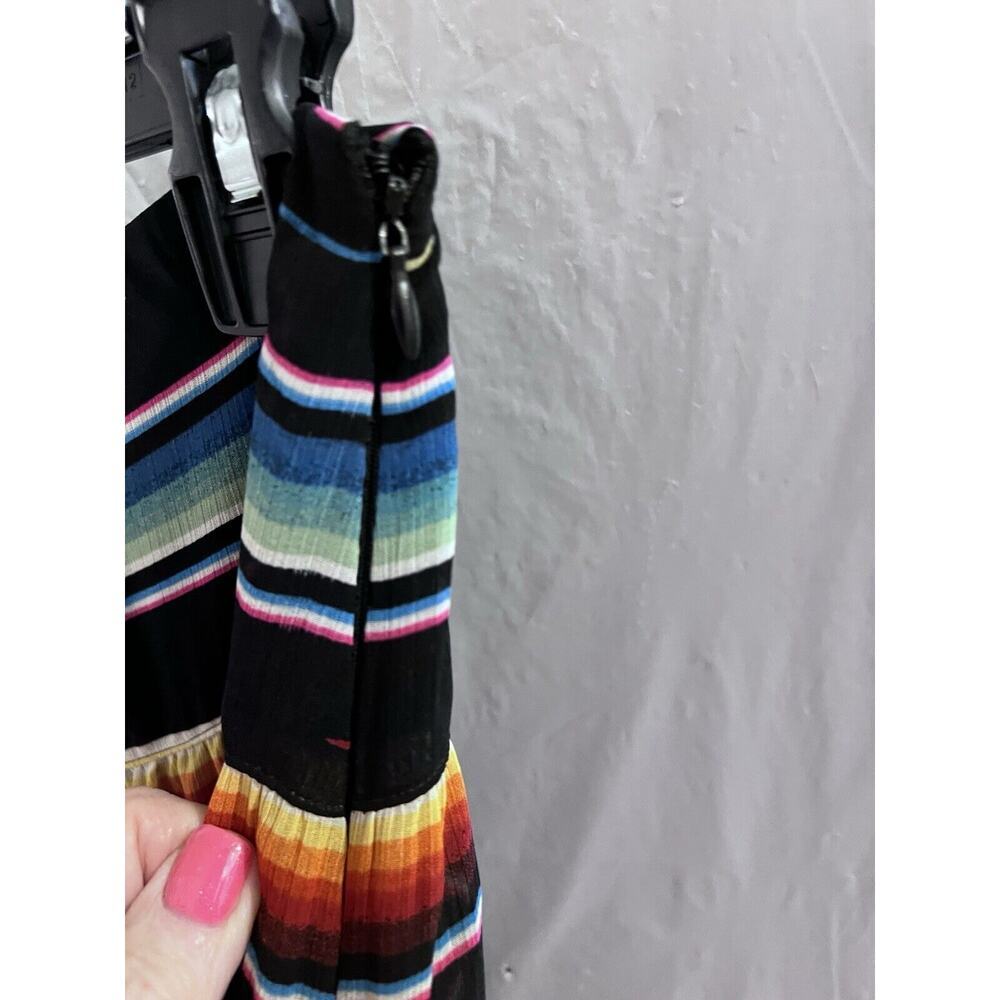 Lauren Ralph Lauren Crinkle Georgette Tiered Striped Boho Peasant Skirt Sz 4 - Picture 4 of 8